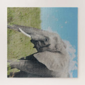 Große Exotic Graue Elefantenwanderung Puzzle (Horizontal)