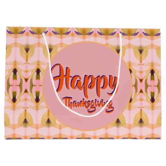 Große Extravagante Erntedank Papiergeschenktasche Große Geschenktüte (Rückseite)