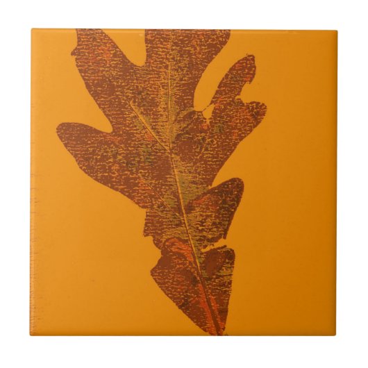 Große Falleiche-Natur-Druck auf tiefgelb Fliese (Vorderseite)