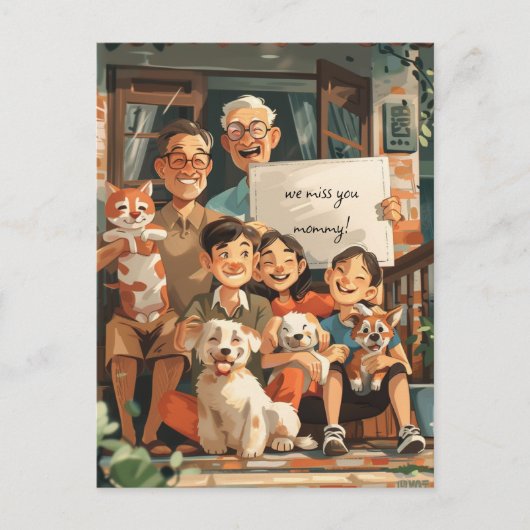 Große Familie Postkarte (Vorderseite)