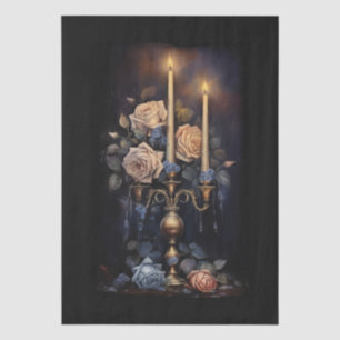 Große Fantasy Gothic Blumenkerzen Dekoupage Seidenpapier