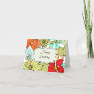 Große farbenfrohe Blume zum Geburtstag Karte