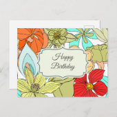 Große farbenfrohe Blume zum Geburtstag Postkarte (Vorne/Hinten)