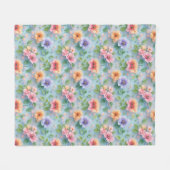 Große farbenfrohe Papierblumen Fleecedecke (Vorderseite (Horizontal))