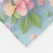 Große farbenfrohe Papierblumen Fleecedecke (Ecke)