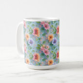 Große farbenfrohe Papierblumen Kaffeetasse (Vorderseite Links)
