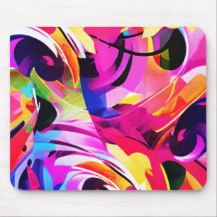 Große farbenfrohe Pinselstriche Mousepad