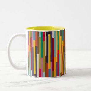 Große farbenfrohe Streifen Zweifarbige Tasse