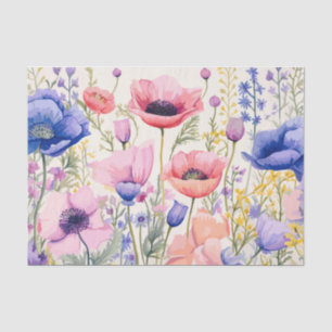 Große farbenfrohe und zarte Blumen Seidenpapier