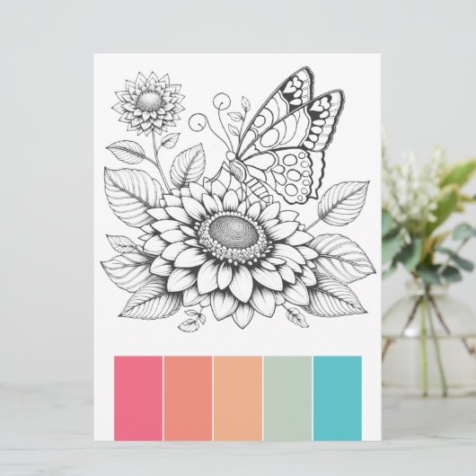 Große Farbkarten für Schmetterlinge Kunsttherapie Einladung (Stehend Vorderseite)