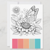 Große Farbkarten für Schmetterlinge Kunsttherapie Einladung (Vorderseite)