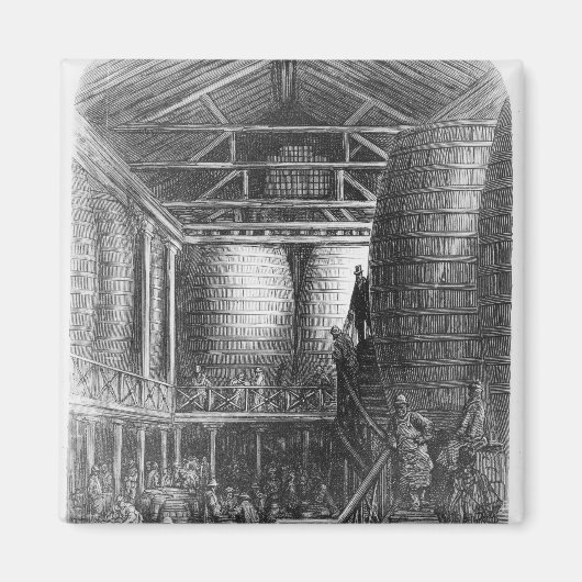 Große Fässer in einer Brauerei Magnet (Vorne)