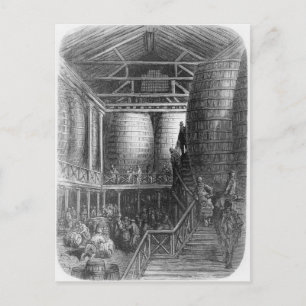 Große Fässer in einer Brauerei Postkarte