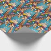**"Große Feiern: Geburtstagsbash einer Giraffe"** Geschenkpapier (Ecke)
