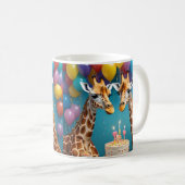 **"Große Feiern: Geburtstagsbash einer Giraffe"** Kaffeetasse (VorderseiteRechts)