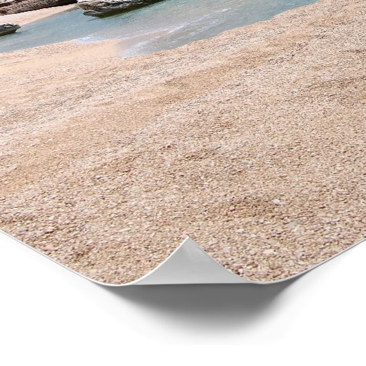 Große Felsen am Strand von Cala Mariolu auf Sardin Poster (Ecke)