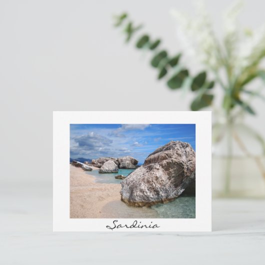 Große Felsen am Strand von Cala Mariolu in Sardini Postkarte (Stehend Vorderseite)