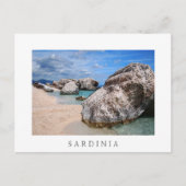 Große Felsen auf Sardinien Strand weiße Text Postk Postkarte (Vorderseite)