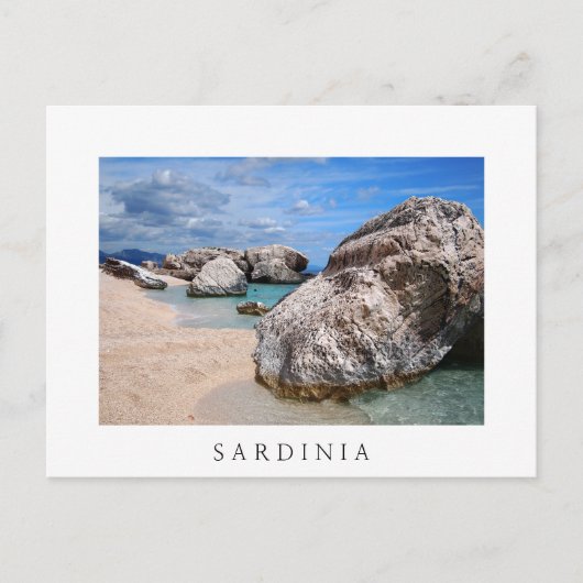 Große Felsen auf Sardinien Strand weiße Text Postk Postkarte (Vorderseite)