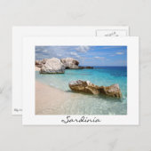 Große Felsen in Cala Mariolu mit Postkarte (Vorne/Hinten)