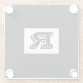 Große, fett ausgekleidete schwarze Monogramm, schw Glasuntersetzer (Rückseite)