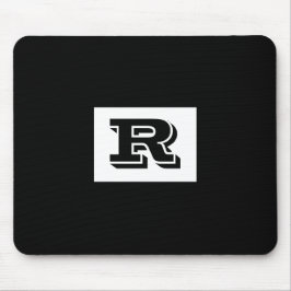 Große, fett ausgekleidete schwarze Monogramm, schw Mousepad