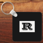 Große, fett ausgekleidete schwarze Monogramm, schw Schlüsselanhänger (Vorderseite)