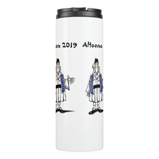 Große fette griechische Trommel Thermosbecher (Rückseite)