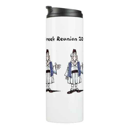 Große fette griechische Trommel Thermosbecher (Nach rechts gedreht)