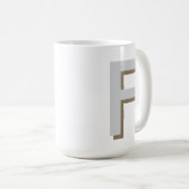 Große, fette Monogramm-Initial Kaffeetasse (VorderseiteRechts)