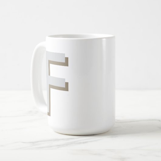 Große, fette Monogramm-Initial Kaffeetasse (Vorderseite Links)