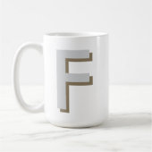 Große, fette Monogramm-Initial Kaffeetasse (Links)