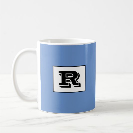 Große, fette, schwarze Monogramm, blau Kaffeetasse (Links)