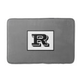 Große, fette, schwarze Monogramm, grau Badematte (Vorderseite)