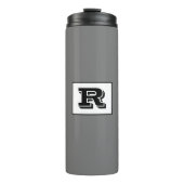 Große, fette, schwarze Monogramm, grau Thermosbecher (Vorderseite)