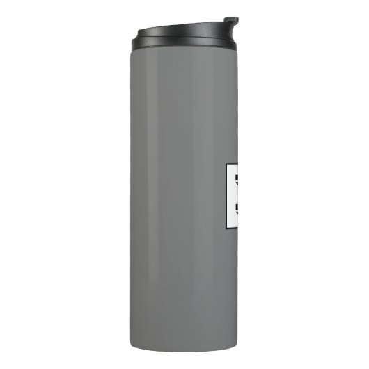 Große, fette, schwarze Monogramm, grau Thermosbecher (Nach links gedreht)