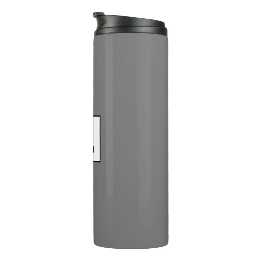 Große, fette, schwarze Monogramm, grau Thermosbecher (Nach rechts gedreht)