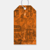 Große fette Zahlen auf braune Orangentextur Geburt Geschenkanhänger (Rückseite)