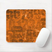 Große fette Zahlen auf brauner Orangengrunge Textu Mousepad (Mit Mouse)