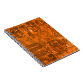 Große fette Zahlen auf brauner Orangengrunge Textu Notizblock (Rechte Seite)