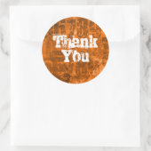 Große fette Zahlen auf brauner Orangengrunge Textu Runder Aufkleber (Tasche)