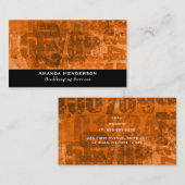 Große fette Zahlen auf brauner Orangengrunge Textu Visitenkarte (Vorne/Hinten)