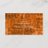 Große fette Zahlen auf brauner Orangengrunge Textu Visitenkarte (Rückseite)