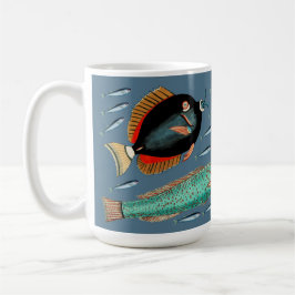 Große Fische essen die kleinen Fische Kaffeetasse