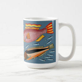 Große Fische essen die kleinen Fische Kaffeetasse