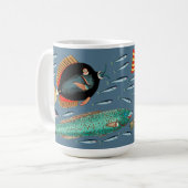 Große Fische essen die kleinen Fische Kaffeetasse (Vorderseite Links)