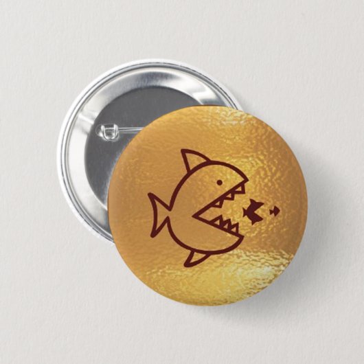 GROSSE Fische essen KLEINE FISCHE Button (Vorne & Hinten)