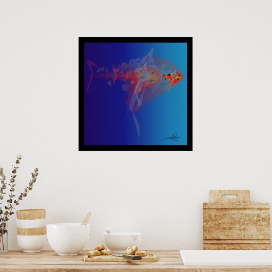 Große Fische, kleine Fische Poster (Küche)