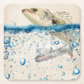 Große Fische springen aus dem Wasser Rechteckiger Pappuntersetzer (Vorderseite)