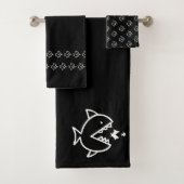 Große Fischfische Schwarz-weiß Badhandtuch Set (Insitu)